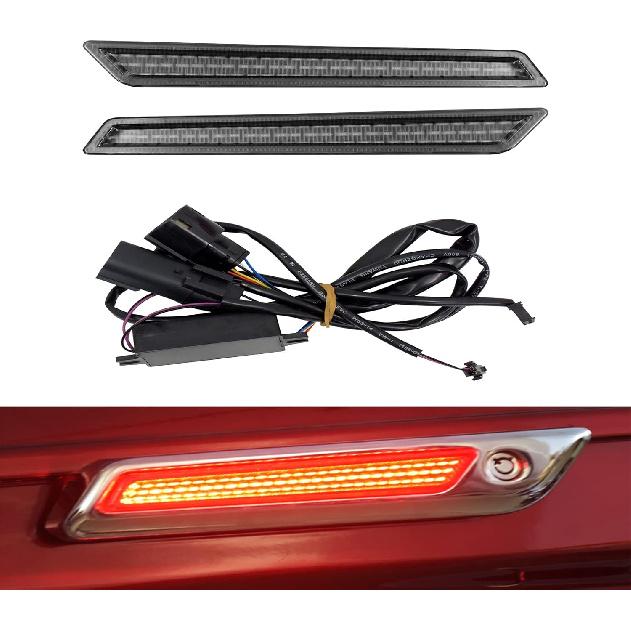 

Motorcycle LED Saddlebag Latch Lights Saddlebag Side Marker Fit for Harley Touring Electra Glide Street Glide Road Glide Road King Ultra FLHX FLHT Smoke Lens