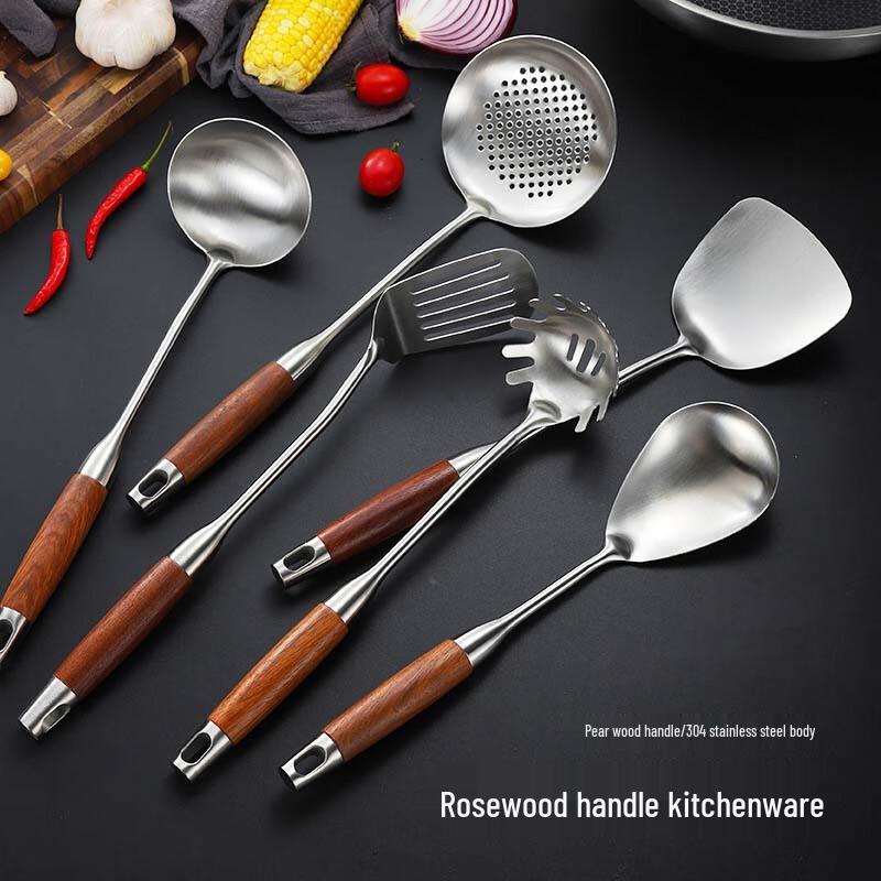 Churong 304 Edelstahl Küchenutensilien mit Palisandergriff