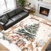 Tapis Carré Personnalisé avec Nom Imprimé de Noël Tapis de Sol Doux Antidérapant Pour Chambre à Coucher Cadeau de Fête
