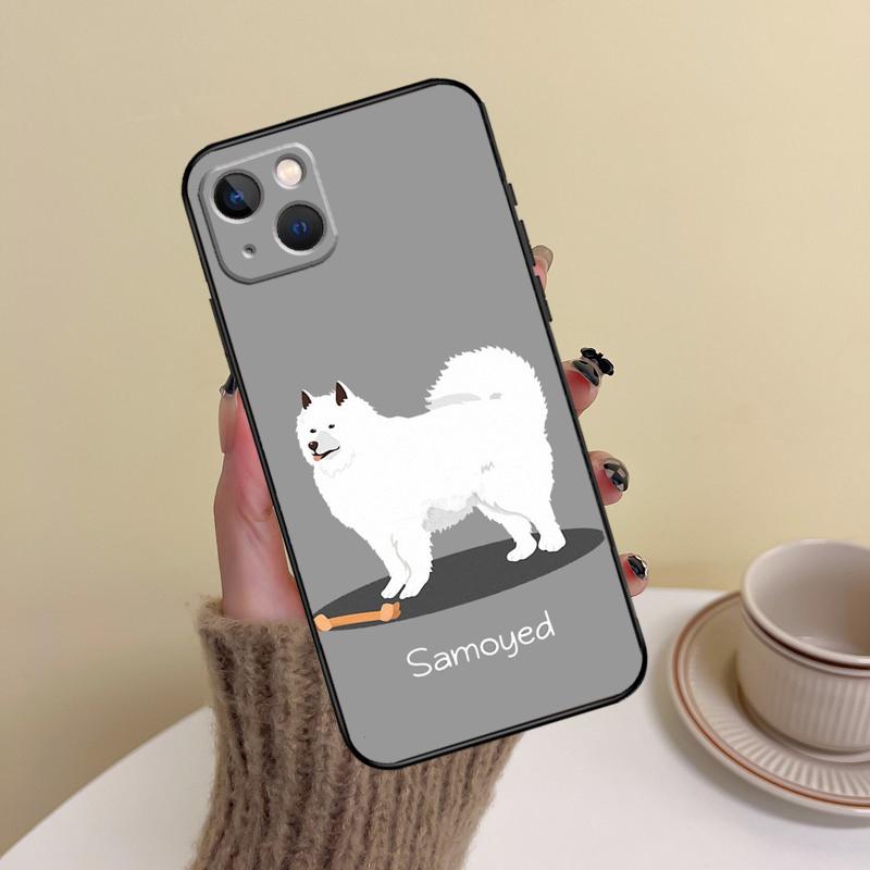 Cartoon Samoyed Dog Phone Case For iPhone 11 15 12 13 14 16 Pro Max 7 8 Plus X XR XS Mas Shell Cover