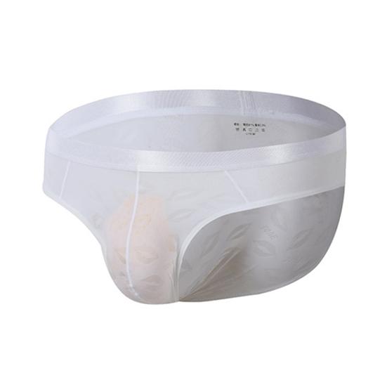 Men Briefs Thin Low Waist Breathable U Convex Solid Color Anti-septic Underwear Elastic