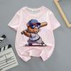Capybara Summer Childrens Wear Shortsleeved Capybara Cute Childrens Roundneck Pink Trendy Brand Breathable Tshirt