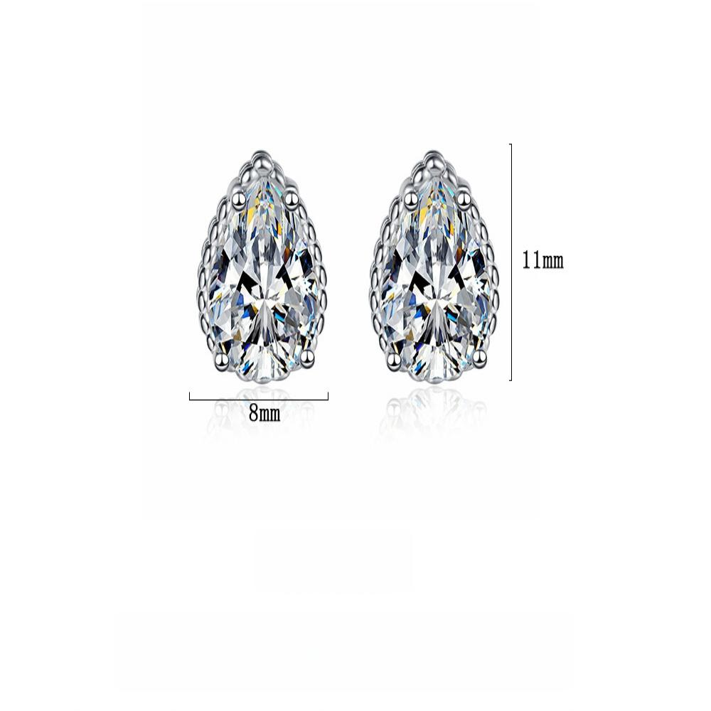 925 Sterling Silver Fashion Drop Color Zircon Stud Earrings, Anniversary, Birthday, Wedding, Party Gifts, Ladies Jewelry