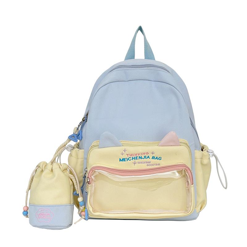 New Tidal Pain Bag Cute Large Capacity Junior High School Students Transparent Bag Girl Backpack College Backpack.