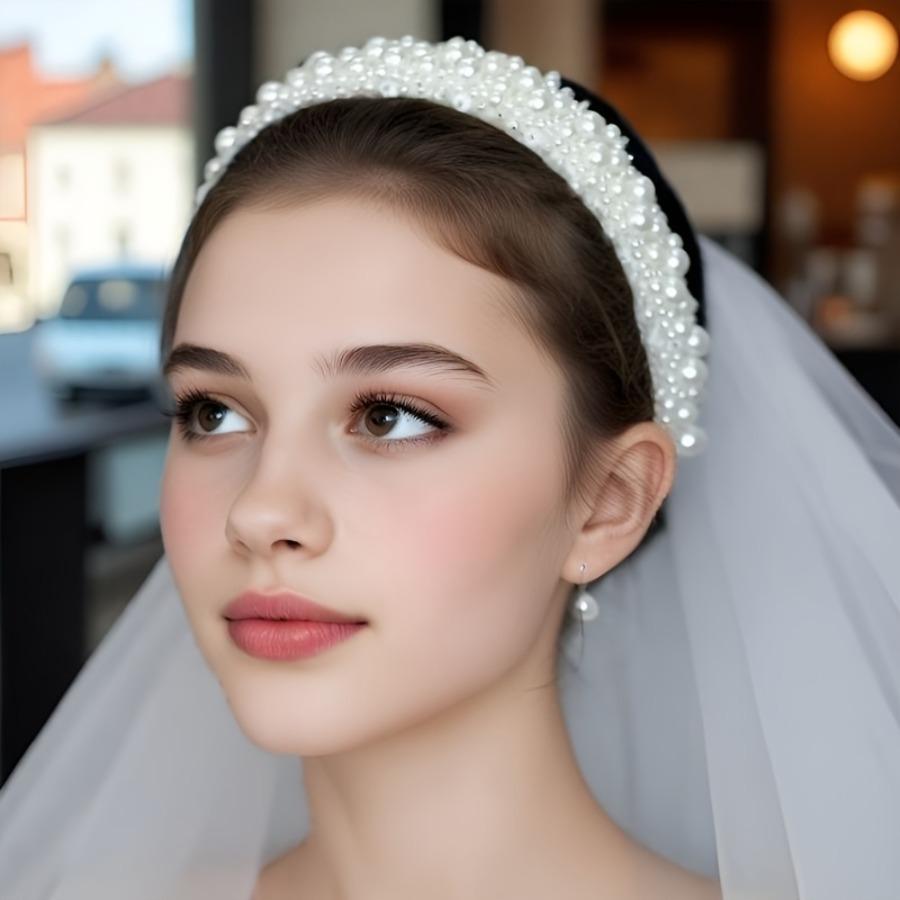 White Imitation Pearl Headband for Parties, Banquets, and Daily Wear, Women's Hair Accessory
