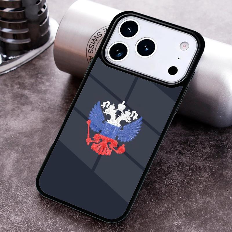 Russian coat of arms Flag Phone Case for iPhone 17 16 15 Pro Max Air 14 13 12 11 Plus Shockproof Capa Cover