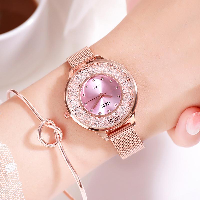 Diamond-Encrusted Women'S Watch Temperament Women'S Simple Watch Student Colorful Watch