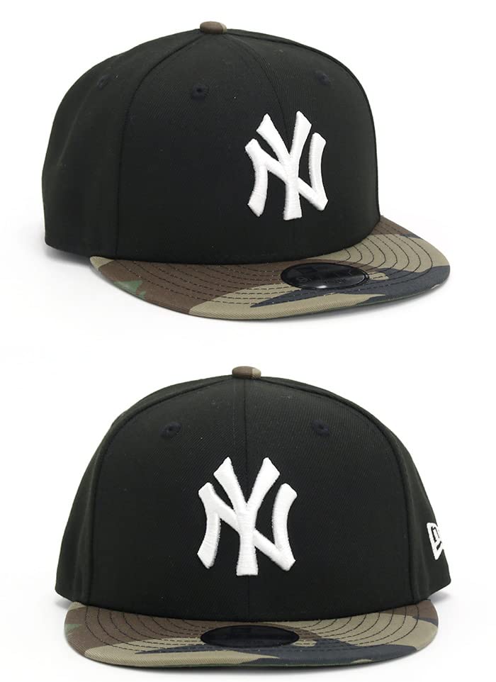New Era Youth 9FIFTY New York Yankees Baseball NY Cap, Black/Woodland