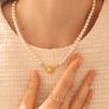[Magnet One-Touch] Ballerina Necklace_6mm Pearl