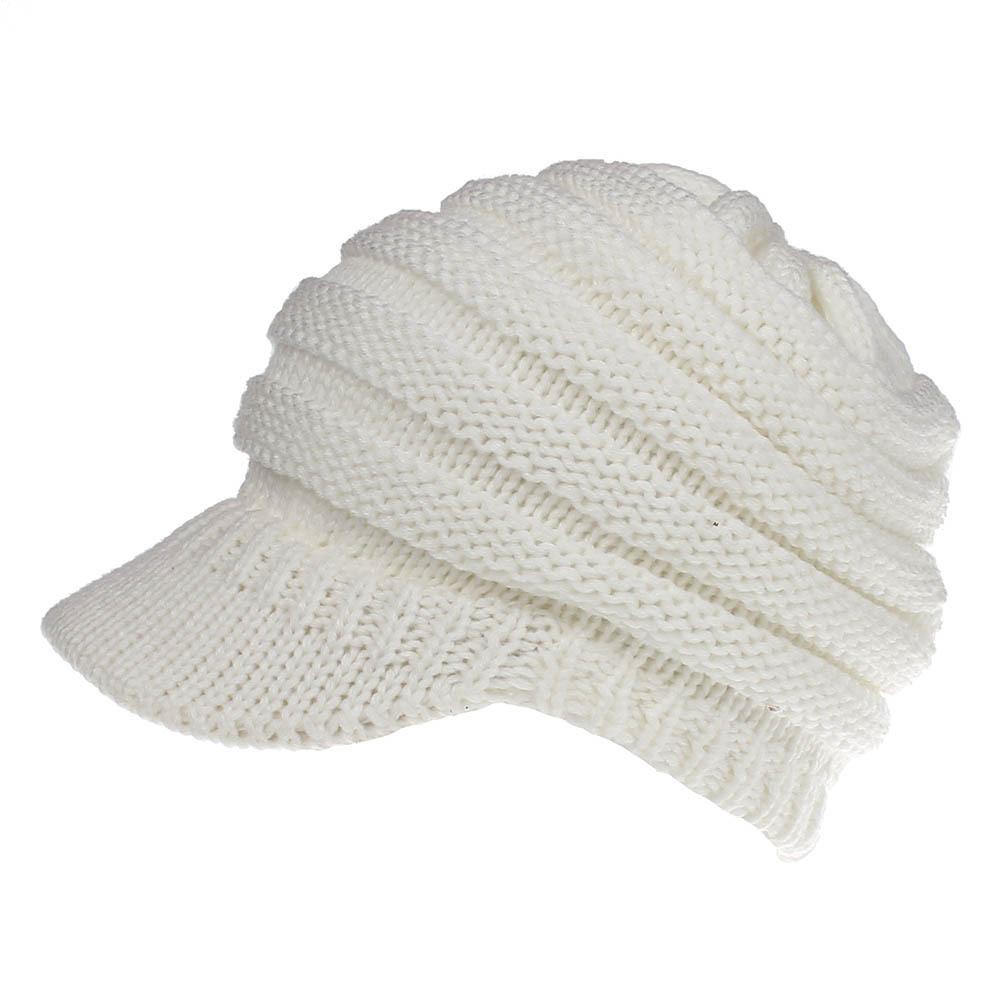 Ins neue gestrickte Baseballkappe für Damen ohne Logo offene Zopfmütze Hüte für Damen und Herren Skisportmütze