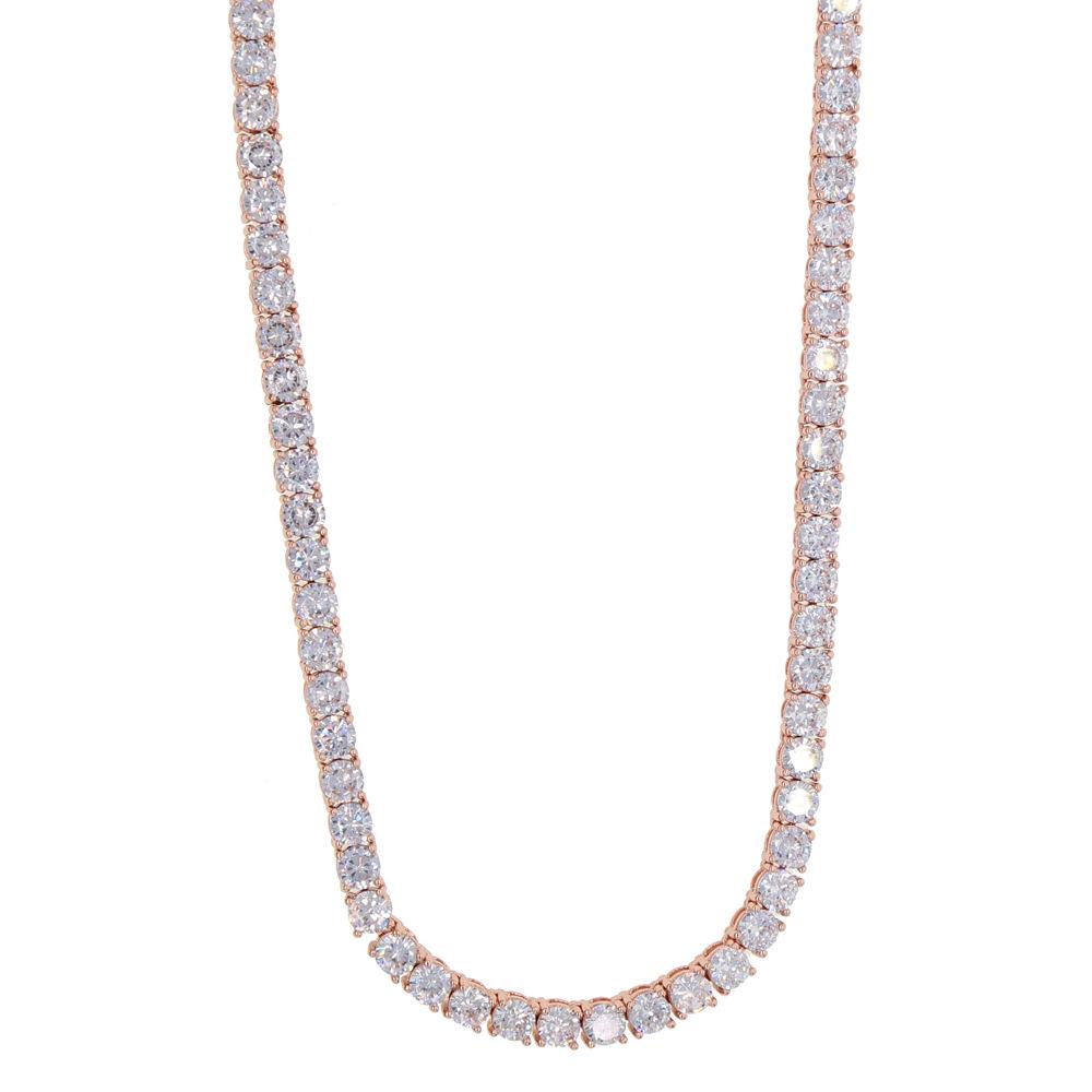 European 5mm Diamond Tennis Necklace: Single Row Hip Hop Streetwear Accessory for Men & Women