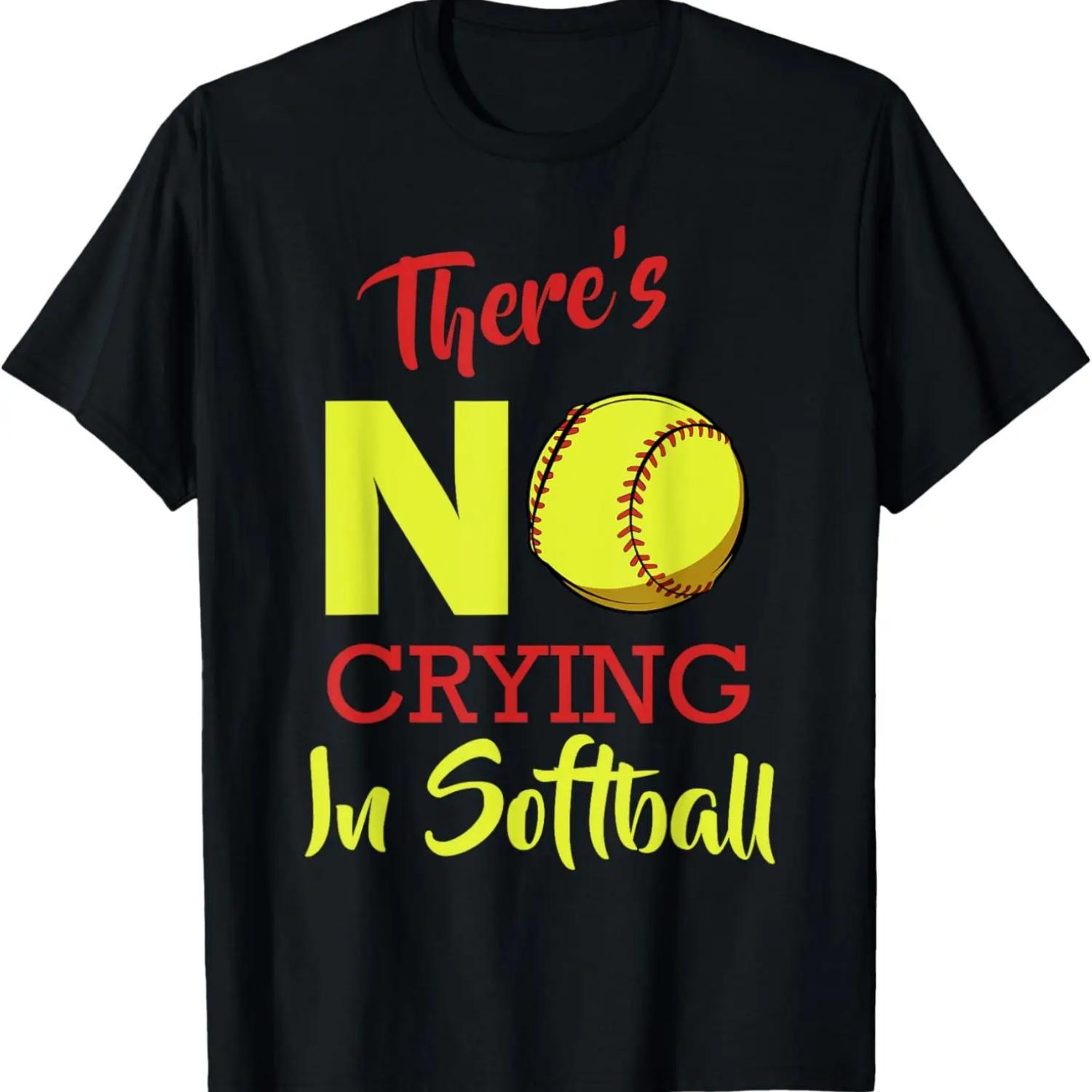 В софтболе и бейсболе не плачут Смешная надпись Футболка S чёрный