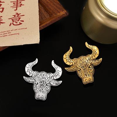 Fashion Retro Cow Shape Brooch Alloy Zodiac Cow Pin Brooch Clothing Accessories