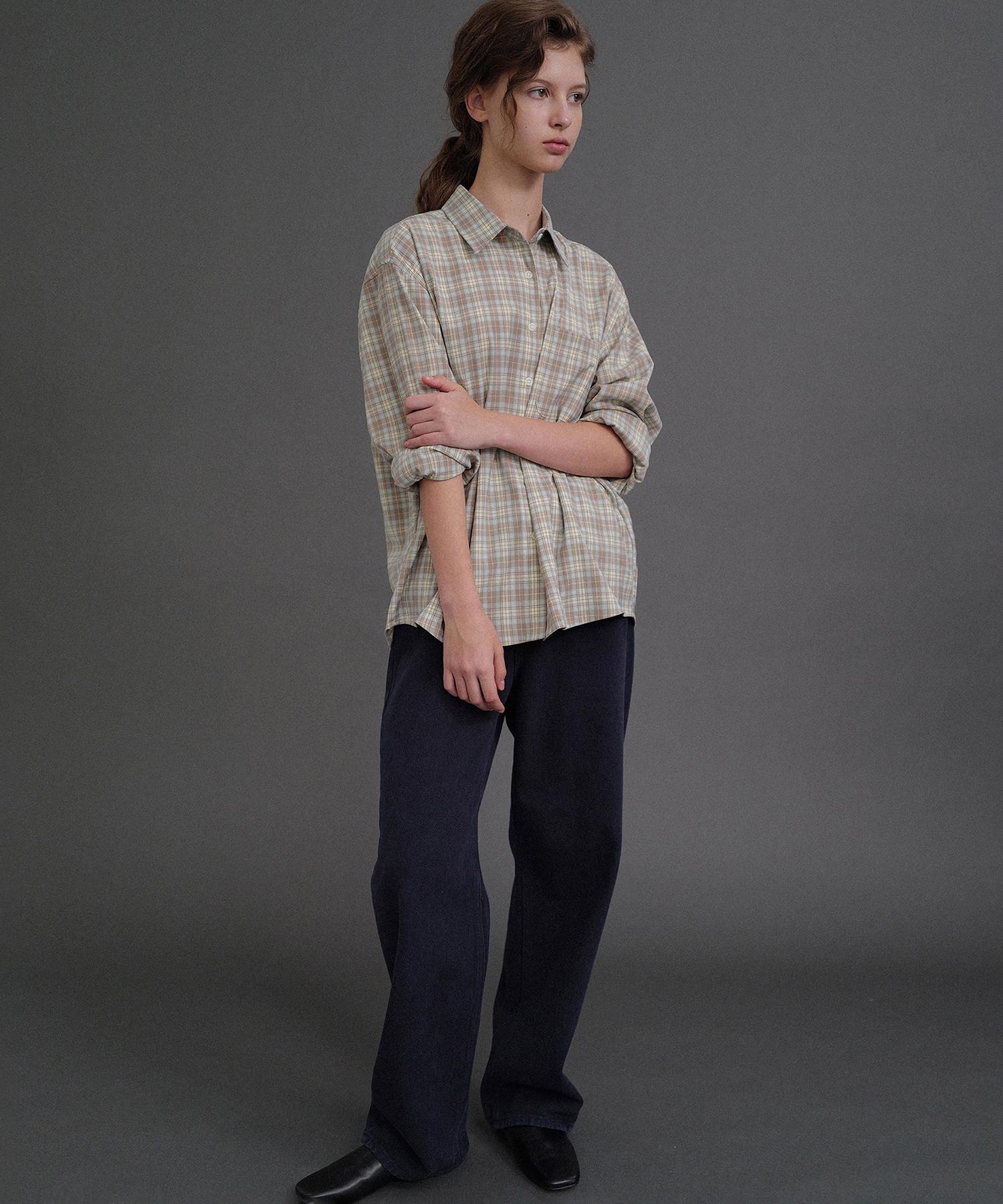 Annies Robin Check Shirt (Beige) Beige