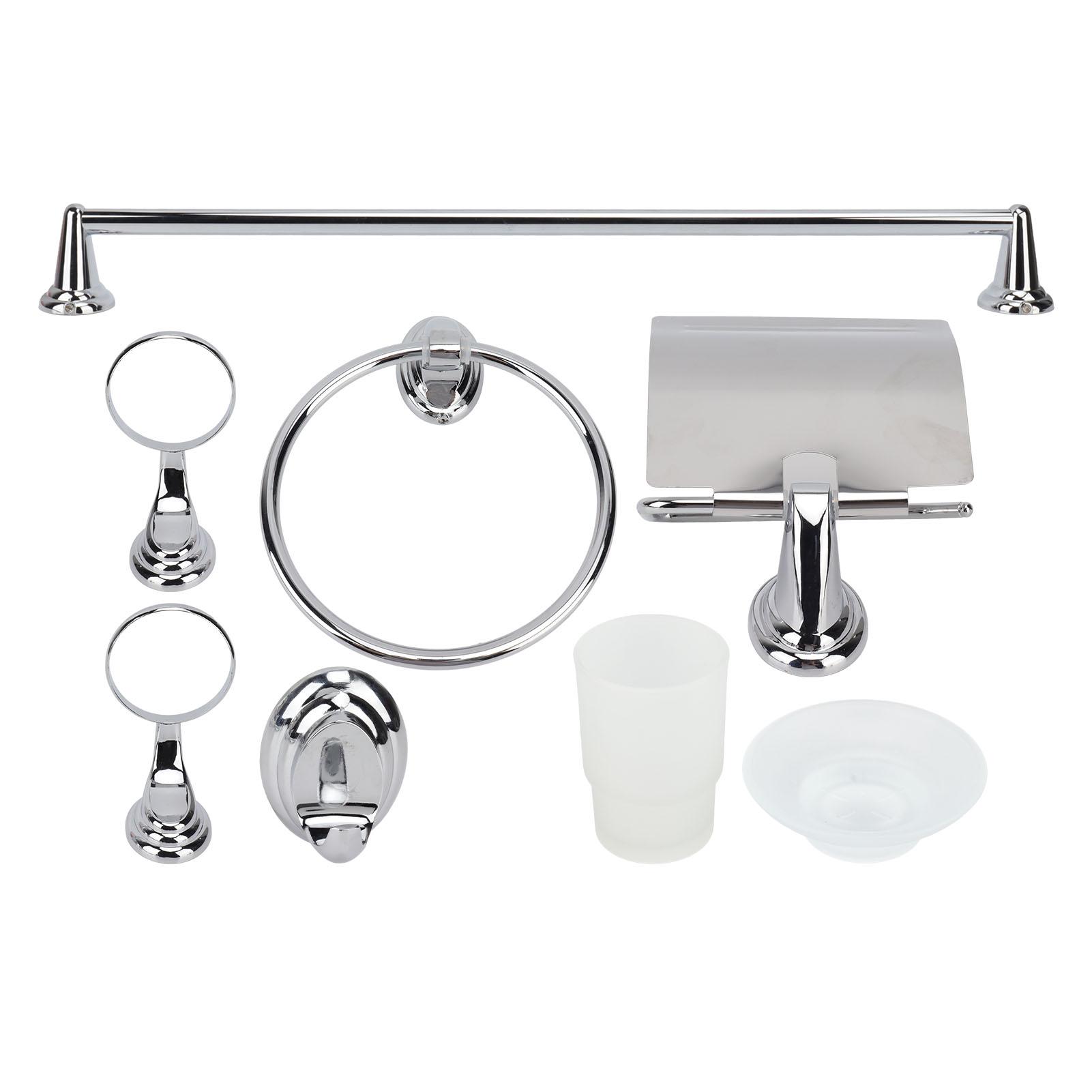Badkamer Hardware Set, Handdoekrek Handdoekstang Toiletrolhouder Doekhaak Tandenborstelbeker Zeepbakje Wandmontage Badkamer Accessoires Kit