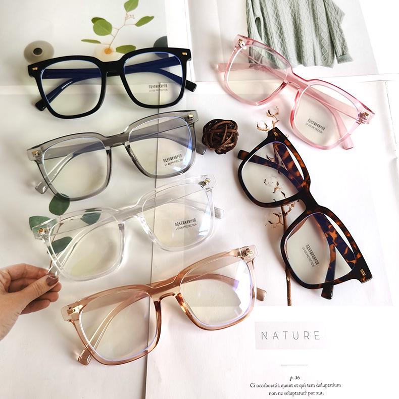 2022 Korean Style Retro Large Frame Blue Light Blocking Glasses for Women