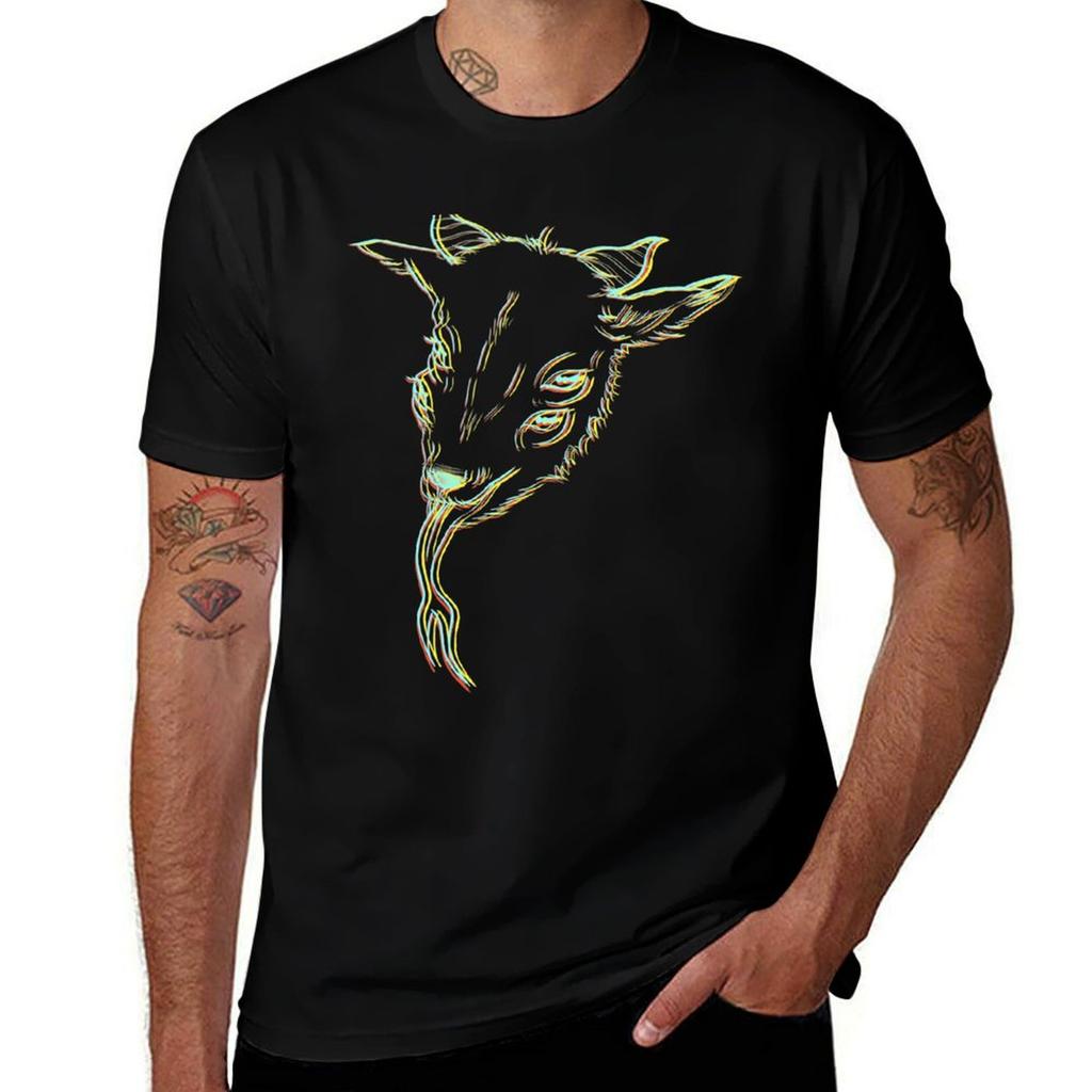 Trippy Demon Goat Tshirt Classic Graphic Short Sleeve Top