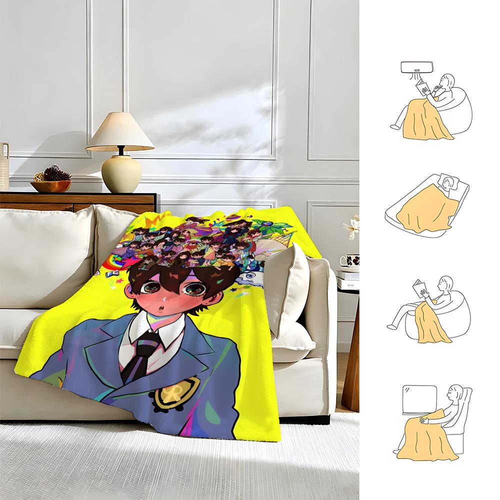 anime O-Ouran High School Host Club-b Throw Warm Soft Flannel Blanket, Multi-use for Sofa Bed Camping Travel Nap