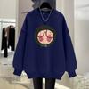 Off-white Sweater Women's Loose and Thin Spring, Autumn and Winter New Cute Cartoon Foreign Style Velvet Medium and Long Top