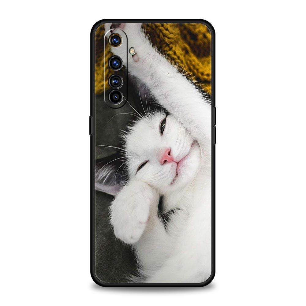 lovely sleep kitten Phone Case For Realme 12 11 10 9 8 5G 7 6 GT5 GT3 GT2 Pro Plus C21 C25 C35 For Realme GT Neo 2 3 3T 5 Cover