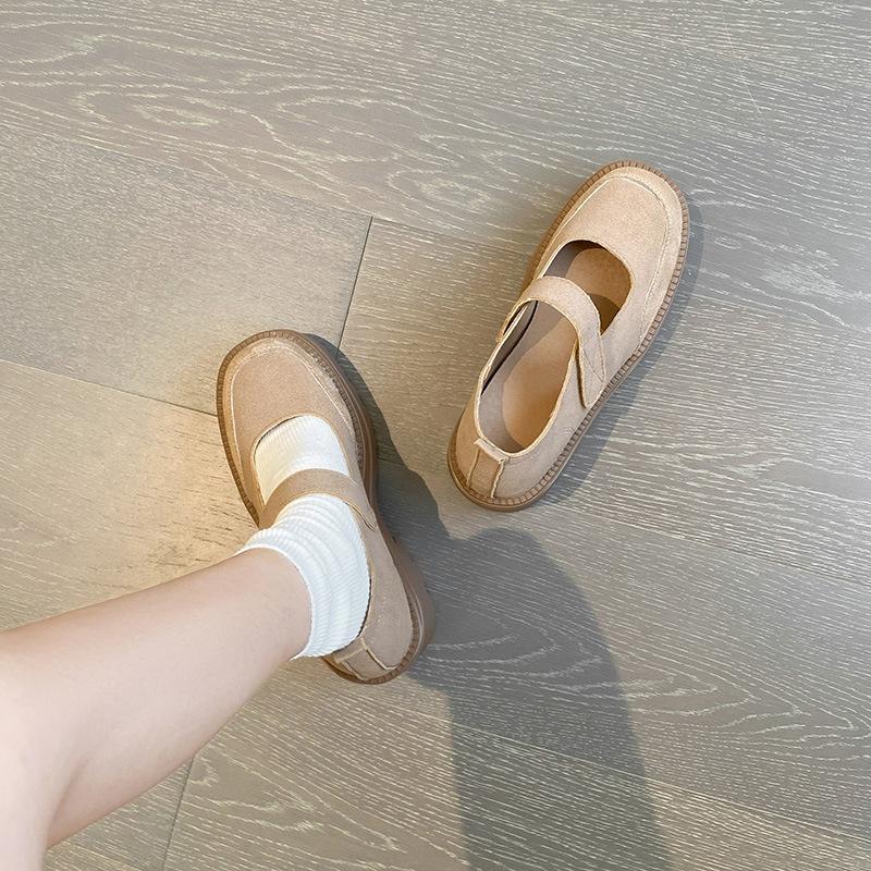 

13CM small man inner height increase retro style Mary Jane shoes women s one-word buckle Velcro thick bottom shallow mouth 33 33 хакі