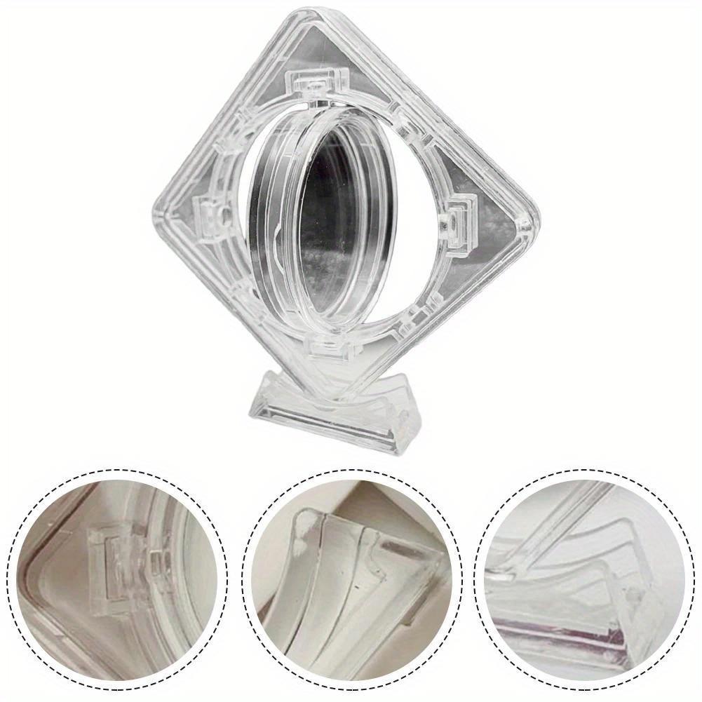 2pc Commemorative Coins Protection Box Acrylic Coin Display Boxes Transparent Box 40mm Bare Coins For Rotating Brackets Storage
