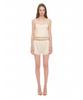 TOOMUCHTAX Lace Trim Slip Shorts Ivory