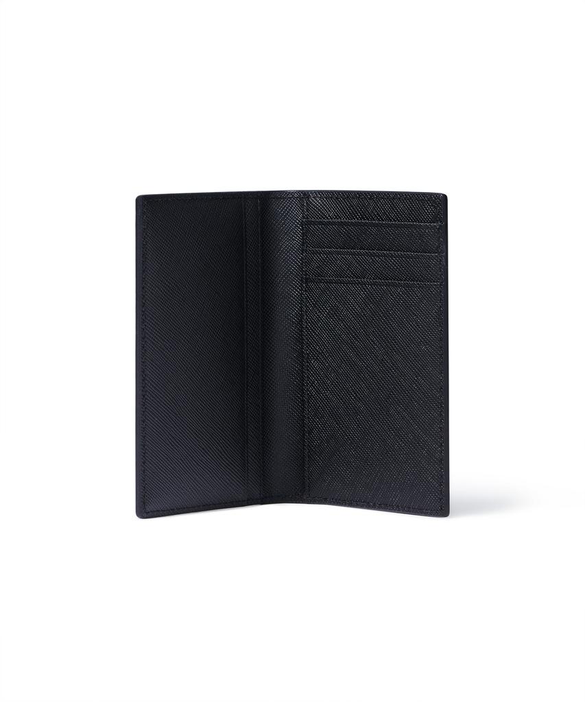 Musinsa Standard Saffiano Leather Vertical Fold Card Wallet [Black]