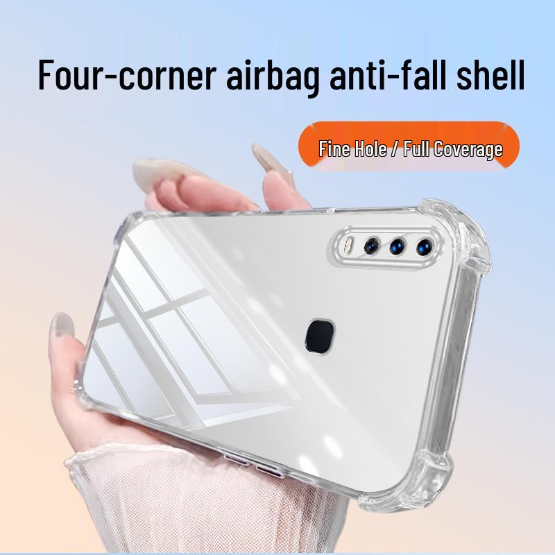 

Vivo U3x Transparent Phone Case with Airbag Corners, Anti-Fall TPU, Elegant and Protective Full Coverage Design vivo U3x прозорий