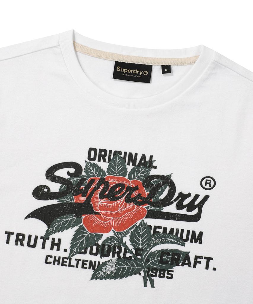 Syupeodeulai W Rose Logo T-Shirt White