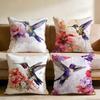 Hummingbird Spring Flowers Cushion Cover Multi-Scene Pillow Cover for Home & Car - Reversible, Soft & Durable for Daily Use