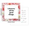 60Pcs Floral Affirmation Cards Pink, Daily Motivational Quote Set for Women, Inspiring Kindness Gratitude Notes, Gift Supplies