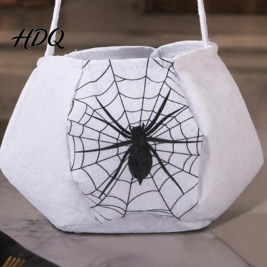Holiday Decoration Totes Halloween Trick or Treat Bag Funny Ghost Expressions Non-woven Handbag Kids Goody Bags Lightweight Candy Buckets for Party