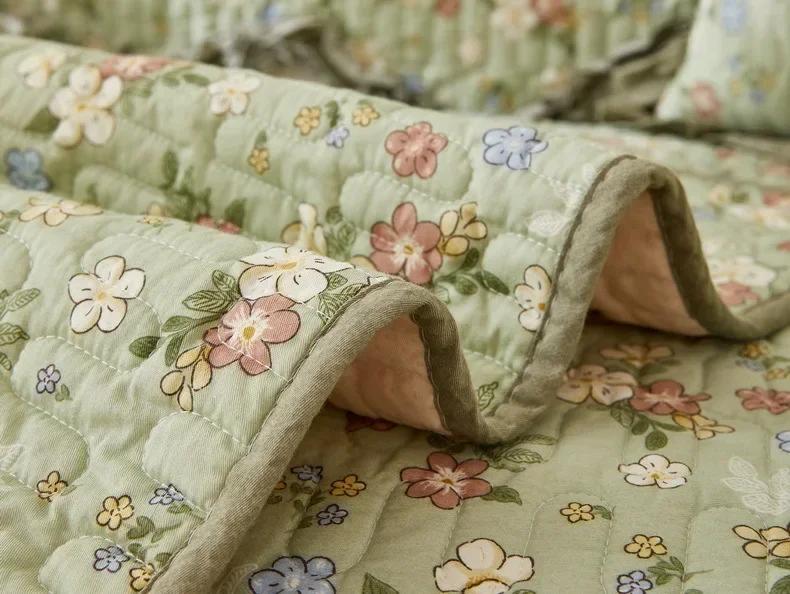 Wellenförmige Volants Sofahandtuch Kissenbezug Pastoraler Stil Kleines Blumenmuster Sofakissen Rutschfest Baumwolle Sofa Staubschutzhüllen
