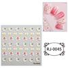 Embossed Cartoon Nail Art Stickers Decals Self-Adhesive Floral Nail Supplies