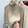 Fleece and Thickened Sweater Women's High-neck One-piece Fleece Sweater Women's Autumn and Winter Pullover Solid-color Knitted Sweater