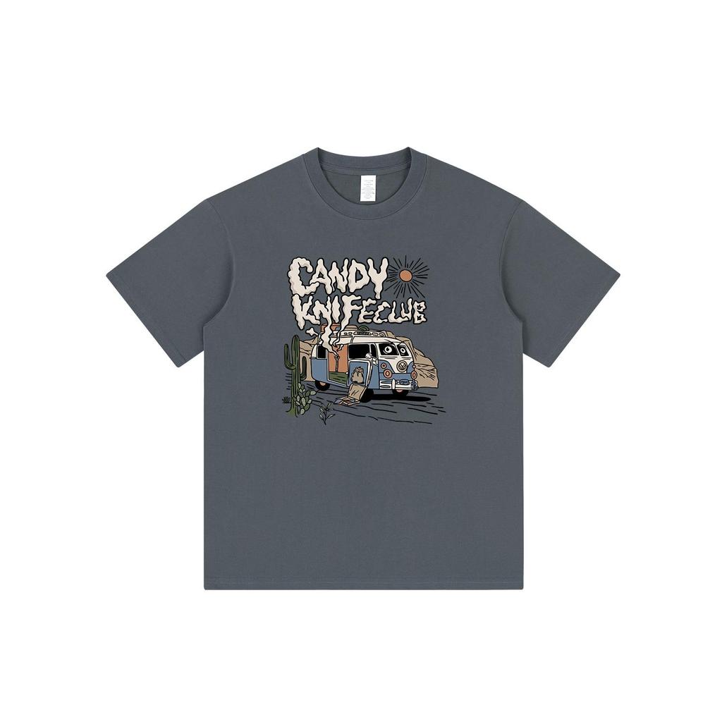 Unisex Retro Fun Print Loose Cotton T-Shirt - Trendy Chic Casual Half Sleeve