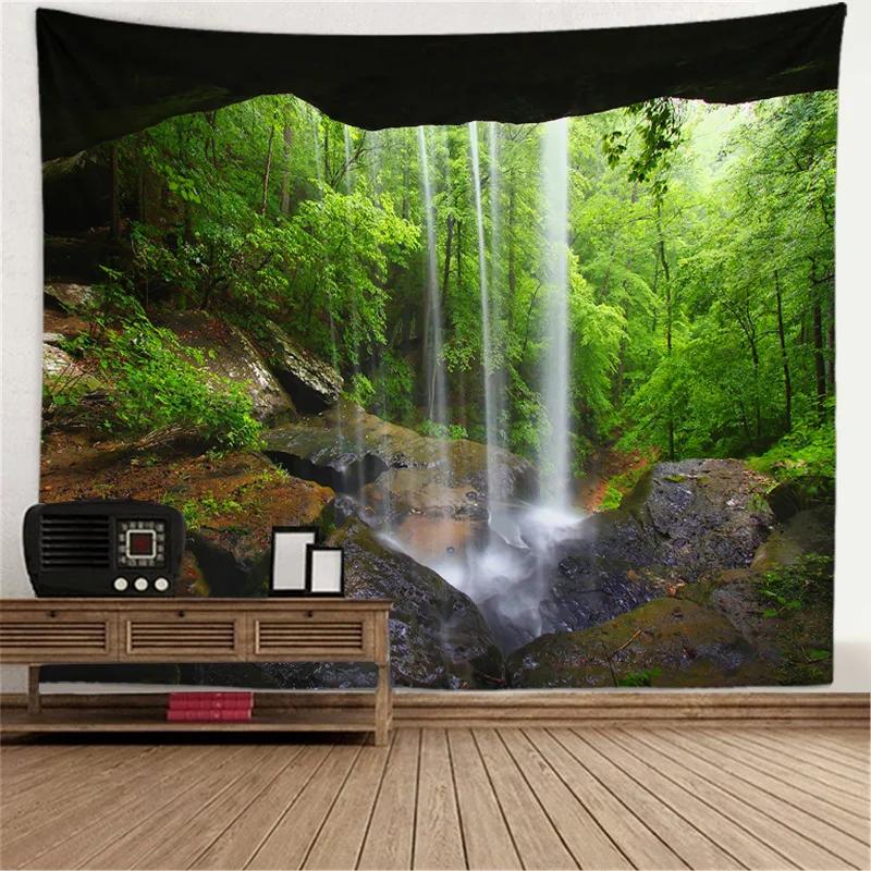 Window View Tapestry Wall Hanging Bedroom & Living Room Wall Decor Backdrop Tree Hollow Stove Hanging Large Tapestry