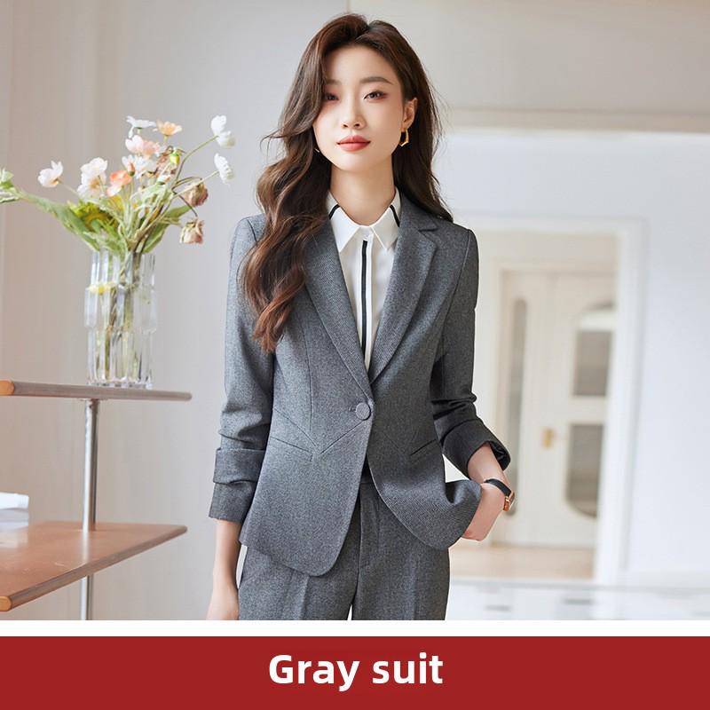 Costum de birou profesional coreean pentru femei, primăvara 2025, croială slim fit