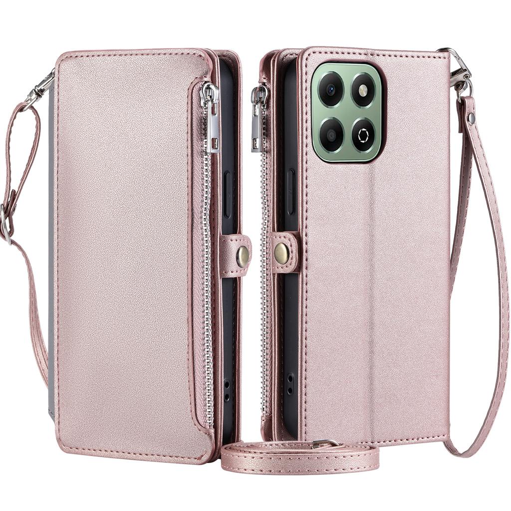 015 Style For Honor X6b 4G Case TPU+PU Leather Wallet Phone Cover with Straps