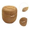 Lidded Tea Organizer, Rattan Basket for Storing Candy And Snacks