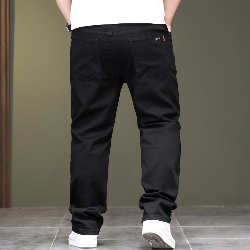 Stagione Primaverile e Autunnale Plus Grasso Plus Taglia Forte Jeans da Uomo Business Larghi Gamba Dritta Uomo Grasso Pantaloni da Uomo