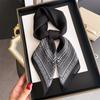 Korean version of simple imitation velvet herringbone pattern cotton and linen small square scarf silk scarf headscarf shawl sun protection scarf wome