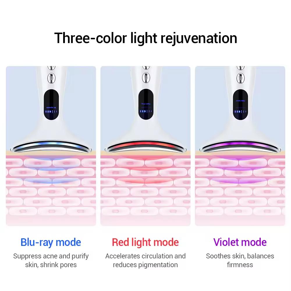 Portable EMS Neck Massager V-Line Shaping Double Chin Removal LED Microcurrent Facial Massager Anti Wrinkle Skin Care Tools