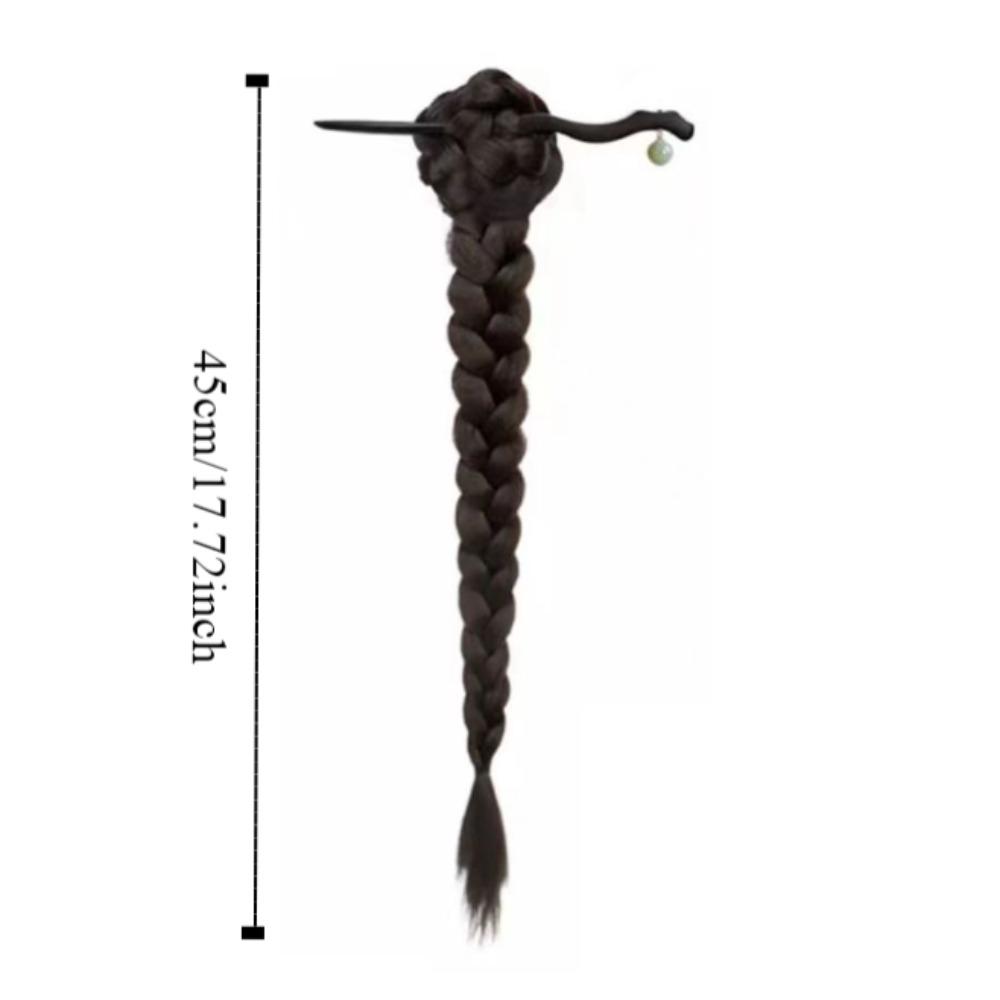 Hair Stick Claw Clip Ponytail Wig Hanfu Hairpin Twist Braid Wig New Chinese Style Wig  for Women