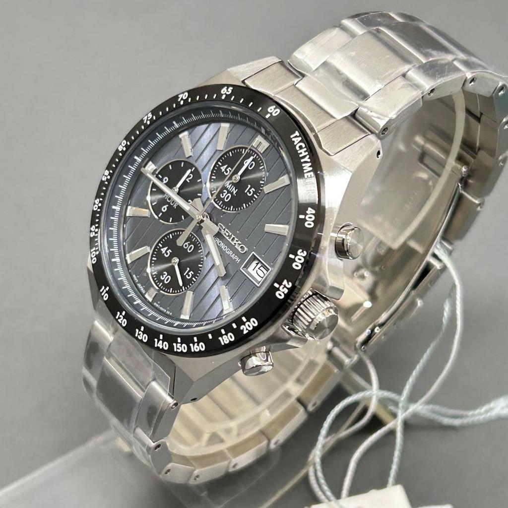 SEIKO SELECTION SBTR041 Seria S Cronograf, Ceas Analog Quartz pentru Bărbați, Afișaj Vertical cu 3 Cadranuri, Impermeabil 10 Bar, Tahimetru, Fabricat în Japonia Autentic