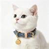 Luxury Denim Monogram Dog Collar Adjustable Leather Pet French Bulldog Dachshund Cat