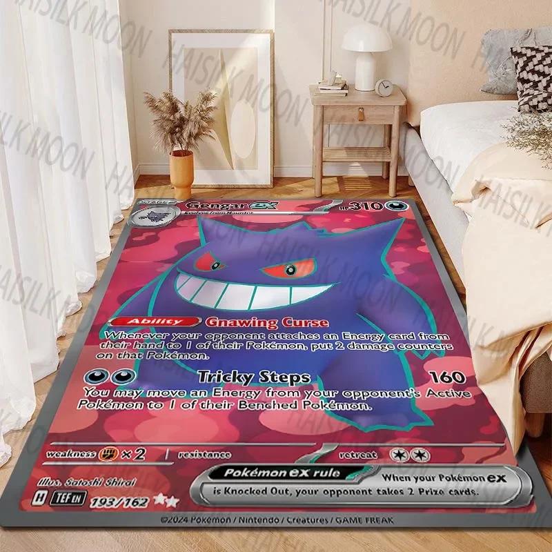 Cartoon Gengar Pokémon Card Printing Carpet for Living Room Bedroom Kid's Room Home Decor Area Rug Sofa Play Mat Gift Potdemiel
