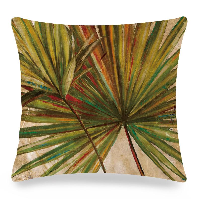 Retro Tropical Bamboo Digital Printing Short Plush Pillow Covers Decorative For Car Sofa Office Cushion Cover Home Goods