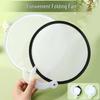 Custom DIY Portable Folding Fan - Solid Color Round Fan with Fabric Surface for Kids